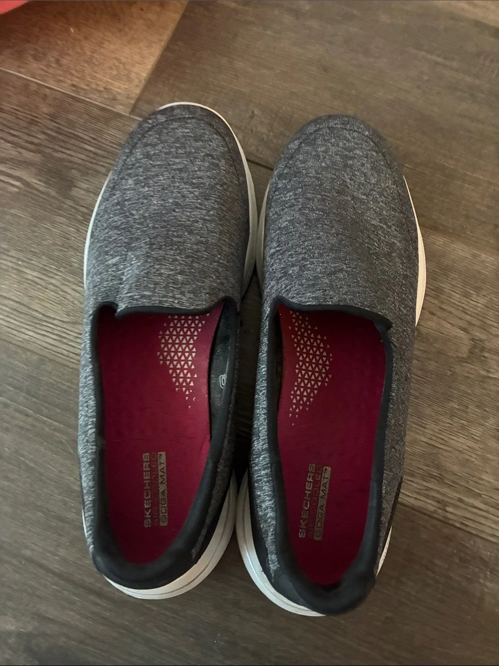 Skechers grey and white go walk 5 slip on sneaker